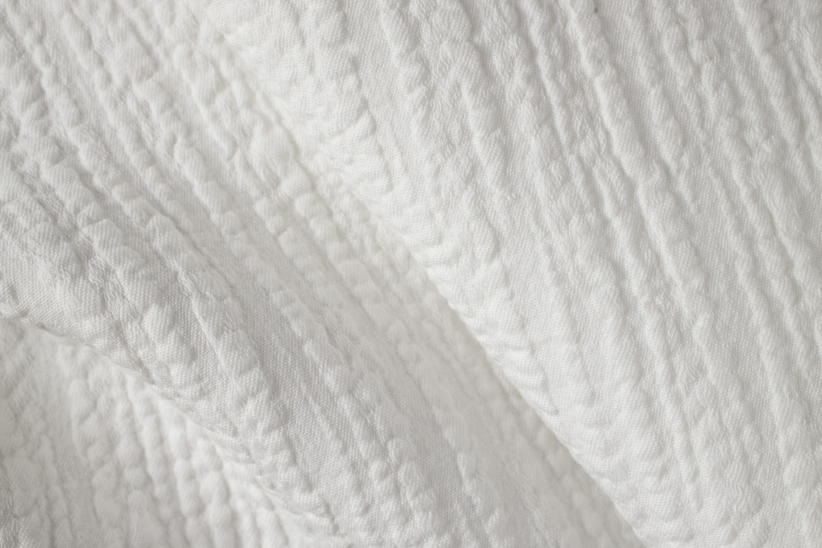 C&C Milano Fabrics | 154492 GIGLIO RIGA SPEZZATA Optical White 100% Cotton