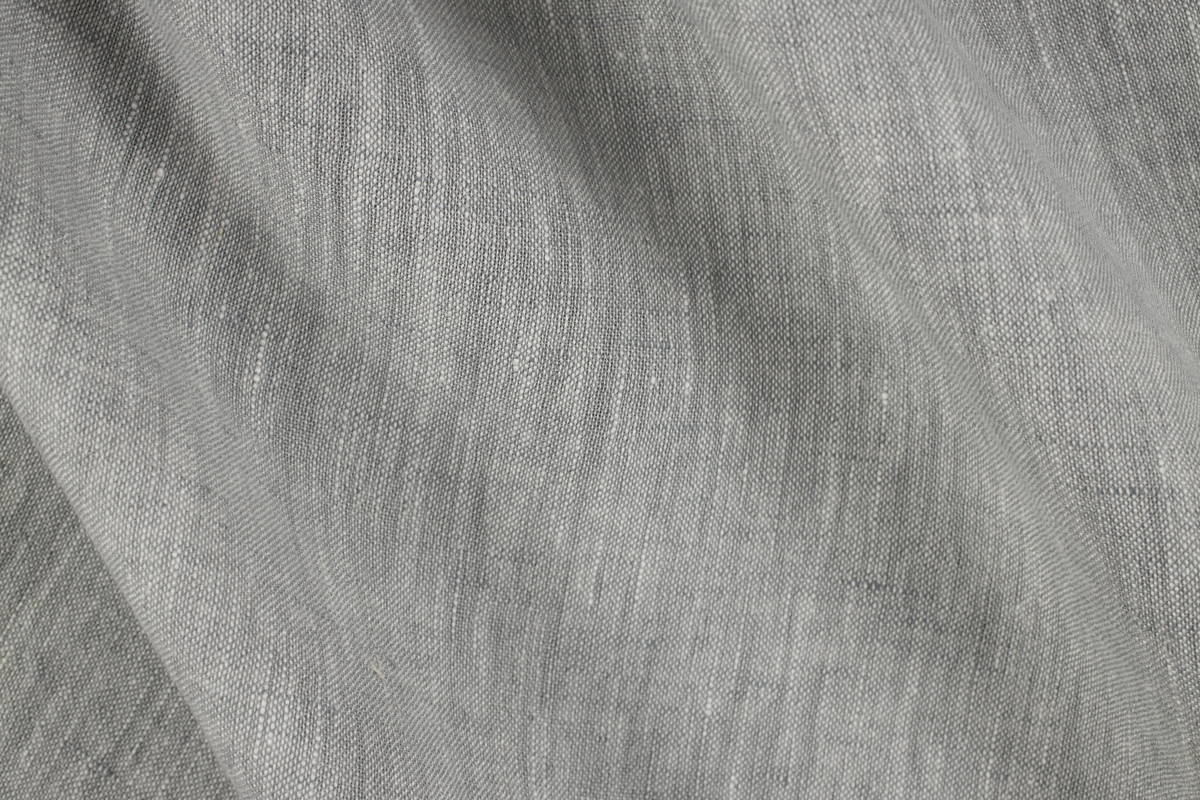 C&C Milano Fabrics | 168523 PERSICO MACHE' White/Steel 100% Linen